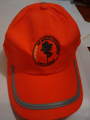 blaze orange hat with Friends logo